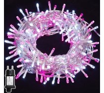 WISD LED pasaku gaismiņas 33 m, 600 rozā un baltas - dimmējams Ziemassvētku apgaismojums ar 12 režīmiem, taimeri un ES kontaktdakšu - iekštelpu un āra rotājums eglītei, balkonam, istabai, dārzam