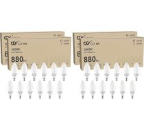GY 12 E14 LED īpaši spilgta enerģijas taupīšanas spuldze, 8 W spuldze E14, aizvieto 60 W spuldzi, C37 LED spuldze, 880 LM, 3000 K LED silti balta, 280° staru leņķis, enerģijas taupīšanas spuldze, bez apgaismojuma (2 gab.)