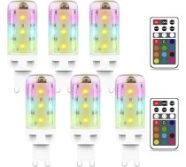 MDee G9 LED RGB spuldze, 2,5 W G9 LED dimmable spuldze ar tālvadības pulti, silti balta 3000 K + 12 krāsas, spuldze, kas maina krāsu bāriem, KTV, ballītēm, kāzām, kā arī mājoklim un dekoratīvām vajadzībām.