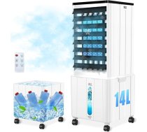 Gaisa kondicionieris bez izplūdes šļūtenes, 14L 60W gaisa kondicionieris ar 12H taimeri, 3 režīmi, 40 dB, 120° oscilācija, noņemama ūdens tvertne, tālvadības pults, klusais portatīvais gaisa kondicionieris mājai