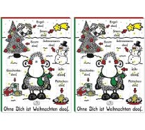 Sheepworld Adventes kalendārs ar motīvu "Ohne Dich ist Weihnachten doof" | 26 cm x 35 cm, šokolādes Adventes kalendārs, 75 g, pildīts ar šokolādi, kalendārs bērniem, smieklīgs dizains, 51126