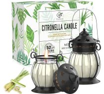 Citronella Candle, 2 gab Citronella Candle Outdoor in Glass Natural Soy Wax, Citronella svece ar citronzāles aromātu Retro Decor - ideāli piemērota kempingam, grilēšanai, piknikam, dārzam, guļamistabai