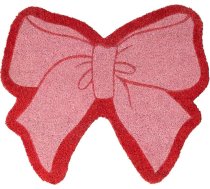 Fisura Original Pink Bow Coconut Durvju paklājs ar neslīdošo PVC pamatni. Rozā un sarkans loku paklājs Izmēri: 58,5 cm x 50 cm
