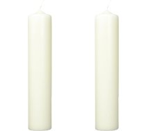 Rayher 3140396 Sveces, krēmkrāsas, apaļas, garums 30 cm, diametrs 6 cm, 100 % parafīns, RAL kvalitātes zīme, apaļas sveces, kristību sveces, sveces, sveces dekorēšanai un amatniecībai (2 gab.)