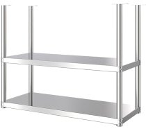 Nerūsējošā tērauda piekaramais plaukts - peldošais glabāšanas elements restorānam, bāram, noliktavai - viegla uzstādīšana 150 x 40 x 115 cm Sudraba Nizer plaukts