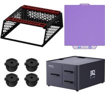 BIQU Panda Perch AMS Halter+Panda Den Filament Abfalllagerbox+CryoGrip Pro Glacier-Purple Panda Build Plate 257x257mm+Panda Cushion XP Stoßdämpfende Füße für Bambu-Lab P1S/P1P/X1C/X1E 3D-Drucker