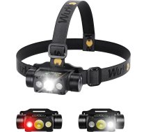 Wurkkos HD50 LED galvas lukturis ar 4000 lūmeniem, C tipa uzlādējams LED galvas lukturis ar 9 spilgtuma režīmiem, īpaši spilgts lukturis ar IPX8 ūdensizturību, paredzēts nakts skrējieniem, joggingam un kempingam