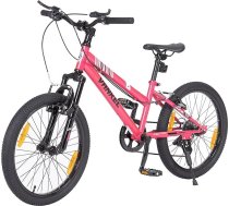 STAPERFO bērnu velosipēds 20 collas – kalnu velosipēds ar 6 pārnesumiem un V-bremzēm | Velosipēds zēniem un meitenēm | Bērniem draudzīgs kalnu velosipēds ar zemāku sēdekļa augstumu, zils/rozā