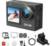 SJCAM SJ6 Ultra 4K sporta kamera, ūdensizturīga līdz 30 m dziļumam, 166° superplašleņķa objektīvs, 6-asu attēla stabilizācija, divi skārienjūtīgi ekrāni, WiFi vlogošanas kamera motociklam, sportam, āra aktivitātēm un niršanai, melna (b
