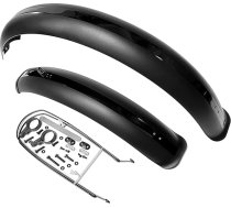 Spārnu komplekts velosipēdam, 26 x 4,0 collu platums, priekšējais un aizmugurējais spārns, MTB, bezceļu un Fat Bike velosipēdiem, spārni ar pilnīgu pārklājumu, plastmasas (krāsa: 1 komplekts melnā krāsā)