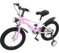 Bērnu velosipēds 16 collas bērnu velosipēds 4–6 gadus veciem zēniem un meitenēm, uzlabots, augstumā regulējams bērnu velosipēds ar palīgritentiņiem un LED priekšējo lukturi, jauniešu velosipēds mācībām un braukšanai brīvā dabā