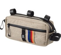 AGU stūres soma, 2 l velosoma priekšā stūrei, piemērota velosipēdu pārvadāšanai, šosejas velosoma, ūdensatgrūdoša, atstarojoša, viegli uzstādāma, 100 % pārstrādāts poliesters, vintage stils