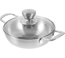 minkissy Pārnēsājams āra katls no nerūsējošā tērauda ar diviem rokturiem, 20 cm diametrs, karstumizturīgs un viegli tīrāms, piemērots kempingam un ēdiena gatavošanai brīvā dabā