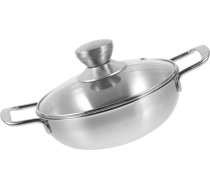 Pārnēsājams nerūsējošā tērauda karstā katls (20 cm) ar diviem rokturiem, karstumizturīgs un nodilumizturīgs, piemērots kempingam un kā virtuves piederums