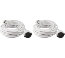 Meister Kunststoff-Verlängerungskabel 10 m - für innen (IP20) - Schuko-Kupplung - weiß (Packung mit 2)