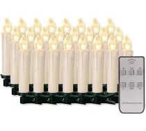 20/30/40/40/50/60 LED sveces LED pasaku gaismas, bezvadu, dimmable svečturis, bez liesmām Ziemassvētku sveces Ziemassvētku eglītei, Ziemassvētku dekorēšanai, kāzām, dzimšanas dienai, pusei