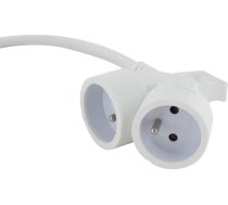 CHACON pagarinātājs HO5VVF 3G 1,5-5 m ar dubulto galvu, balts