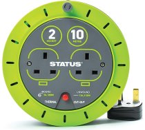 Statuss 10 m 13A dubulto kontaktligzdu rullis