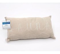 1 pirts spilvens Premium Favourite Cushion Travel Pillow Design: Izmēri: 45 x 22 cm, 100% lina šūpuļtīkls, pludmalei vai piknikam (dabīgs/balts)