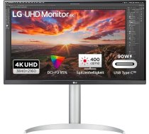 LG Electronics 27UP85NP-W 4K UHD 27'' (68 cm), 3840 x 2160, 16:9, VESA DisplayHDR 400, AMD FreeSync, IPS ar DCI-P3 95%, 5ms GtG - balts un melns