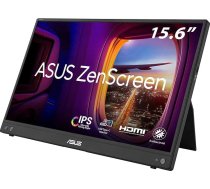 ASUS ZenScreen MB16AHV - 15,6 collu portatīvais USB monitors - Full HD 1920 x 1080, 15 W USB-C, Mini HDMI, automātiskā rotācija, viegls dizains, statīvs, statīva ligzda - IPS panelis, 16:9, pret atspīdumiem