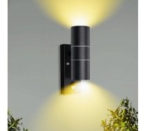 Āra gaisma ar kustības sensoru LED GU10 āra gaisma antracīts IP44 Modern Input Up Down Wall Lamp 230 V Komplektā ietilpst 2 x 5 W silti baltas siltas baltās spuldzes, iepakojumā 1 gab.