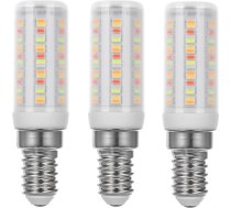 WI-FI viedā E14 RGB LED spuldze, 4 W, 400 LM, maiņstrāva 230 V, krāsu maiņa ar mūzikas sinhronizāciju, 16 miljoni DIY krāsu, daudzkrāsaina, regulējama, saderīga ar Alexa Home App (3 gab., pienaini balta)