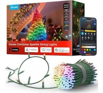 Govee Christmas Sparkle String Lights, Ziemassvētku pasaku gaismas iekštelpām, 20 m RGBWIC gaismas ar 250 LED diodēm, 140+ dinamiskie skatuves režīmi Ziemassvētku rotājumiem, App Control ar Alexa