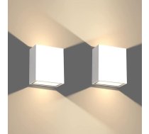 Klighten Pack of 2 LED sienas lampas āra iekštelpās 7 W uz augšu uz leju āra apgaismojums Ūdensizturīgs IP65 sienas apgaismojums Moderns sienas lampas no alumīnija, kas izgatavotas no alumīnija, ieejas telpām Dzīvojamā istaba Dārzs 2700-3000