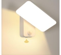 DELIPOP LED āra sienas apgaismojums, 16 W moderns sienas apgaismojums, IP65 ūdensizturīgs ar kustības sensoru, āra apgaismojums ar grozāmu LED paneli terasei, ieejai, dārzam, patio, silti balta, 3000 K