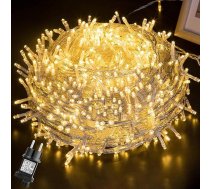 GlobaLink LED pasaku gaismas āra Ziemassvētku apgaismojums IP44 ar kontaktdakšu 8 režīmi un atmiņas funkcija iekštelpām un ārpus telpām Ziemassvētku kāzu svinībām Dārza dekorēšanai Silti balta krāsa
