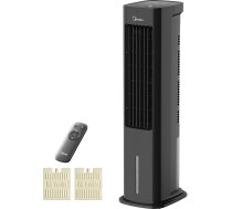 Midea AC100-20ARB(BK) torņa ventilators ar ūdens dzesēšanu - 4-in-1 mobilais gaisa dzesētājs, ventilators, mitrinātājs un tīrītājs ar tālvadības pulti, 5L tvertne, īpaši kluss, guļamistabai, mājas birojam