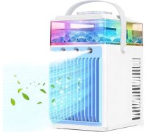 Mobilais gaisa kondicionieris, 5-in-1 mini gaisa kondicionieris ar lietotnes vadību, personīgais ventilators ar 800 ml ūdens tvertni, 3 ātrumi, 3 miglas režīmi, portatīvais gaisa kondicionieris telpām birojā