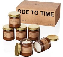 M&SENSE Dāvanu komplekts ar smaržīgām svecēm, dabīgā sojas vaska aromātiskās sveces, smaržīgās sveces stiklā, sveces dāvanas māmiņai, Ziemassvētkiem, dzimšanas dienai, vannas istabai, jogai, relaksācijai, rudenim, 6 x 100 g, ilgnoturīg