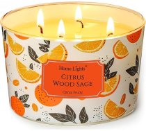 Home Lights Aromātiskās sveces stiklā 510 g sojas sveces 4 daktu sveču burkas Aromterapija bezdūmu 50 stundas pilnībā degoša aromātiskā svece Citrusaugļu koksnes salvija