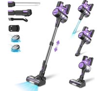 Bezvadu putekļsūcējs, 45000 Pa/350 W/50 min darbības laiks, bezvadu putekļsūcējs ar bezsuku motoru, pašpietiekams, 6 virzienu filtrācija cietajām grīdām, paklājiem un mājdzīvnieku spalvām ar LED sprauslas sprauslu