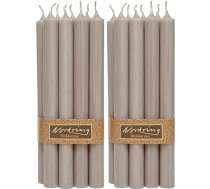 Nordring 8 knaiblīšu sveces Rustic Warm Grey 2,2 x 18 cm augstumā Krāsains RAL sertifikāts (2 gab.)