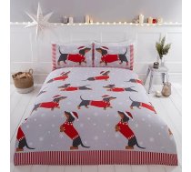 Rapport Home Taksis caur sniegu Double Duvet Cover Ziemassvētku gultas veļas komplekts 3 gabali sarkans