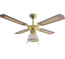 ARDES - AR5A107D Griestu ventilators ar 4 lāpstiņām un griestu gaismu - Griestu ventilators ar gaismu, koka/ Vīnes siets - Griestu ventilators 3 ātrumi, kabeļa slēdža diametrs 107 cm, balts
