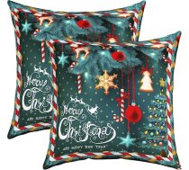 Ziemassvētku spilvenu pārvalki 55x55cm komplekts no 2 mīksto Ziemassvētku sniega pārslas metamo spilvenu pārvalki bērniem Ziemassvētku eglītes istabas dekorēšanai Luksusa dekoratīvie spilvenu pārvalki Teal