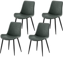 Garvis Dining Room Chairs, Set of 2, Upholstered Chairs with Seat Cushion, Artificial Fabric, Kitchen Chair, Living Room Chair, Dressing Table Chair, Ergonomic Chair (Olive)