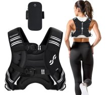 Sportneer svara veste ar atstarojošām lentēm svarcelšanai, skriešanai un fitnesam – 3,6 kg, 5,4 kg, 6,8 kg, 9 kg, 11 kg; regulējams krūšu apkārtmērs; praktiska kabata; pildīta svara veste