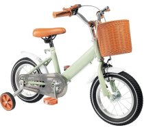 12 collu bērnu velosipēds zēniem un meitenēm, velosipēds 2–4 gadus veciem bērniem ar atbalsta riteņiem, regulējams sēdeklis un stūre, tērauda rāmis, V-veida bremzes, stilīgs dizains, bērniem