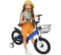 14 collu bērnu velosipēds, bērniem no 3 gadu vecuma, ar atbalsta riteņiem un grozu, regulējams augstumā, meiteņu velosipēds, jauniešu velosipēds, piemērots gan zēniem, gan meitenēm