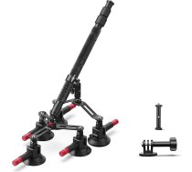 NEEWER 5-in-1 automašīnas piesūcekļu turētāju komplekts, kas saderīgs ar Insta 360 X5, X4, X3, Insta360 X2, GoPro Max un DJI OSMO 360 sporta kameru piederumiem, ātri noņemams ar selfiju nūjiņu priekšējā stikla piestiprināšanai, CA075