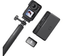 DJI Osmo Action 4 Adventure Combo + DJI Mic 2 raidītājs (melns), vlogošanas kamera ar 1/1,3 collu sensoru, 360° HorizonSteady stabilizācija, mikrofons kristāldzidrai balss ierakstīšanai, vēja aizsardzība
