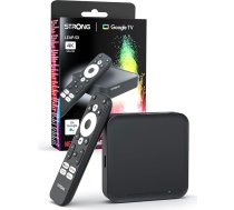 Strong Leap-S3 4K UHD Google TV straumēšanas ierīce ar Ethernet portu, 2 GB RAM + 16 GB atmiņas, integrēts Chromecast, Wi-Fi, Google balss vadība, HDR10+