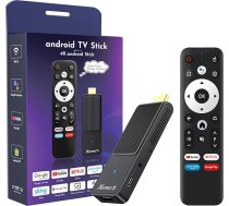 GREVA TV Stick Android 4K Ultra HD straumēšanas ierīce, jaunākā Android 14.0 TV Stick Box 2GB 16GB HDR/AV1/2.4G/5G WiFi/BT 5.0, 3D HD Smart Box straumēšanas multivides atskaņotājs ar tālvadības pulti ar balss palīgu