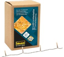 Idena 31602 LED pasaku gaismas ar 30 LED diodēm silti baltā krāsā, 6 stundu taimera funkcija, darbojas ar baterijām, aptuveni 1,75 m garas, ar tālvadības pulti, dekorēšanai iekštelpās, kā svētku rotājums, Ziemassvētku rotājums, kāzu rotā