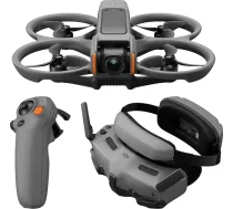 DJI Avata 2 Fly More Combo (1 akumulators) FPV drons ar 4K kameru, propelleru aizsardzību, flip / roll ar pogas pieskārienu, ietver brilles 3 un RC Motion 3, POV kameras kameras drons ar POV saturu
